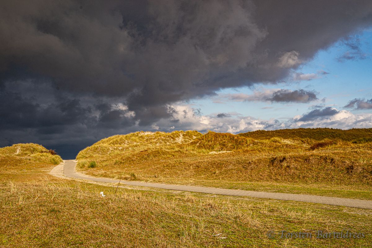 Dünenlandschaft mit dramatischem Himmel Norderney